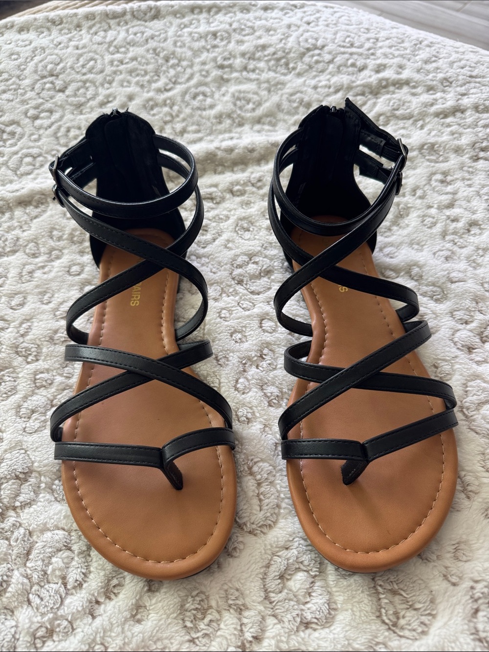 Dream Pairs Black Strappy Gladiator Sandals